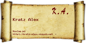 Kratz Alex névjegykártya